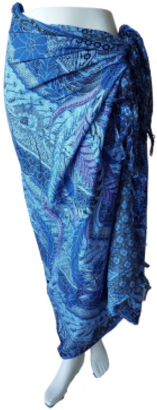 Sarong - 019 - Blauwe pracht van Om Namaste - Pareo Saunadoek Wikkeljurk