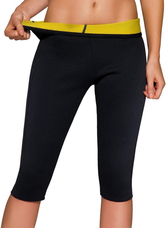 Sauna Workout broek voor vrouwen Sauna vest broek Body Shaper Weight Loss Leggings Licht Slim Hot Yoga Capri Dijen Bauch Fatburner Taille Trainer - M van Merkloos
