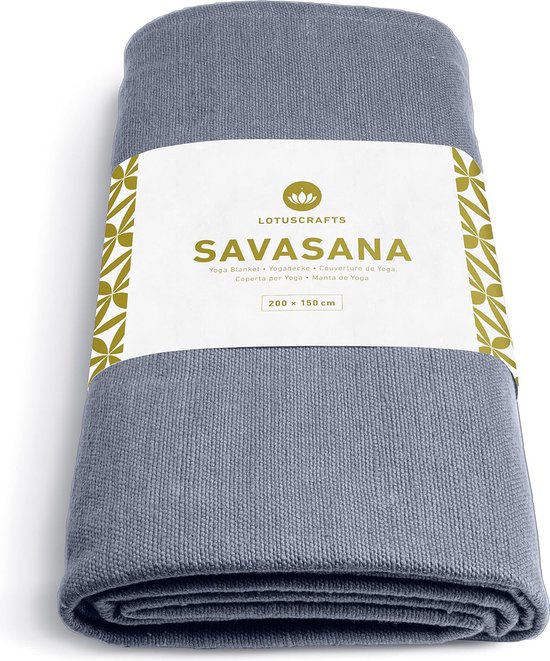 Savasana Yogadeken, katoen, 200 x 150 cm, meditatiedeken, duurzaam en duurzaam, van 100% katoen, yoga-deken voor eindspanning