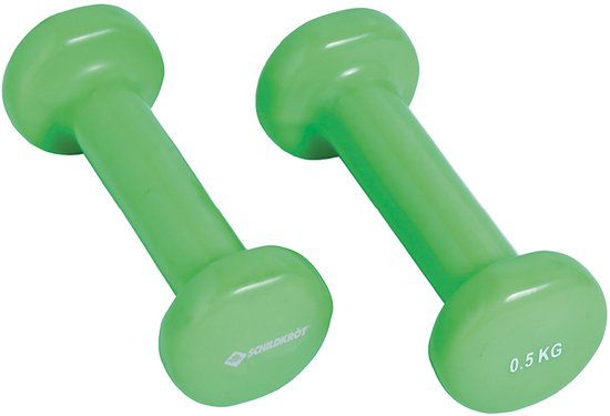 Schildkröt dumbbells fitness set 2x2kg - vinyl gewichten grijs. van Merkloos