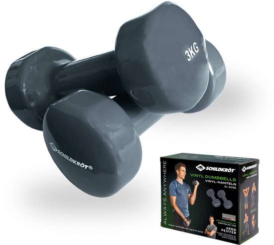 Schildkröt dumbbells fitness set 2x3kg - trainingsgewichten vinyl. van Merkloos