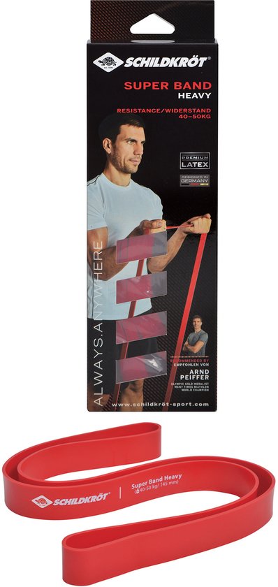 Schildkröt fitness Super Bands Heavy premium weerstandsband 40-50kg latex. van Merkloos