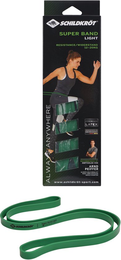 Schildkröt fitness weerstandsband licht 12-20kg premium latex 208cm.