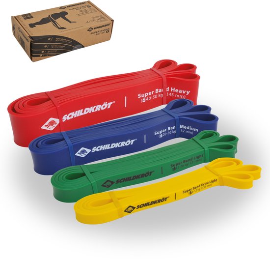 Schildkröt fitness weerstandsbanden set van 4 elastische super bands. van Schildkröt-Fitness