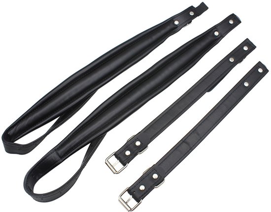 Schouderriem voor accordeon - Verstelbaar - PU-leer - Geschikt voor accordeons met 16 tot 120 bassen - Zwart van Merkloos