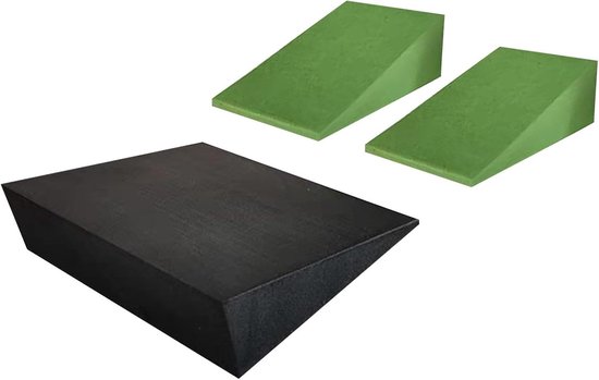 Schuim Wig Blok - Yoga Plank - Krachttraining Balans - Anti-deformatie Ontwerp - 3 cm Hoogte - Groen Zwart