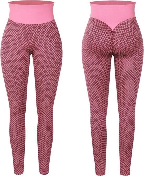 Scoby - Sport Legging - Dameslegging - Butt lifting - TikTok Trent - Roze - Large (Valt als M/L) van Scoby