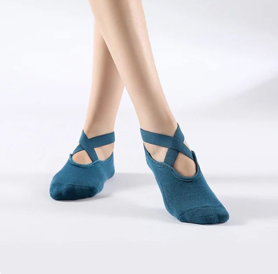 Scoby - Yoga Sokken met Anti-Slip Grip - Geschikt voor Pilates, Yoga, Ballet en Dans - Yoga Socks - 1 Paar - Blauw van Scoby