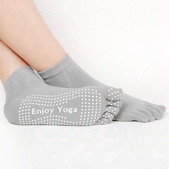 Scoby - Yogasokken - Sportsokken - Yoga - Antislip - Sokken - Yogasok - Teensokken - Pilates Socks - 36-40 - Lichtgrijs van Merkloos