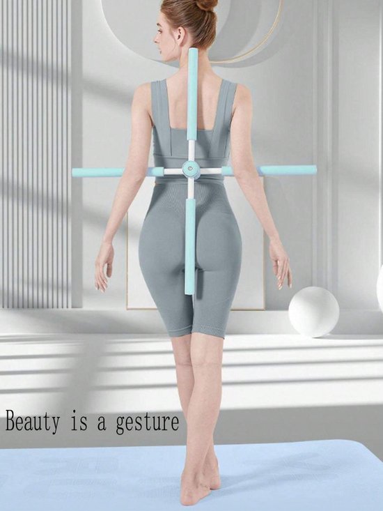 S&E Postuur Corrector Stang – Open Rug en Schouders Yoga Hulpmiddel - Blauw van S&E