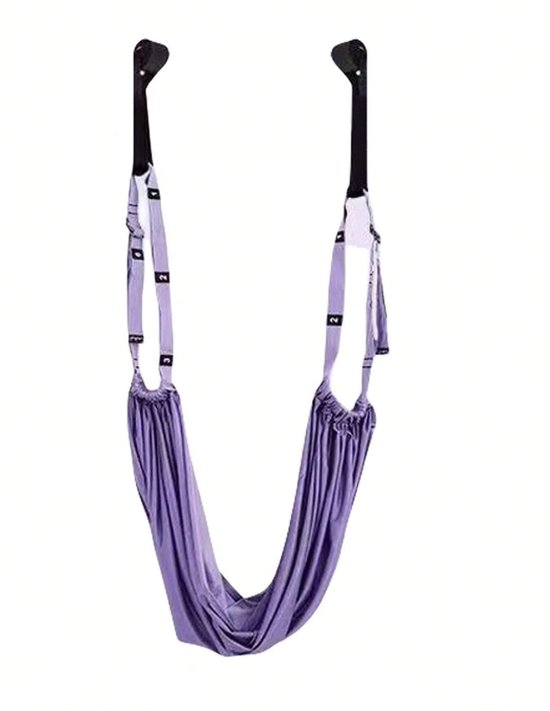 S&E Verstelbare Aerial Yoga Strap – Flexibiliteit & Stretching Hammock - Paars van S&E