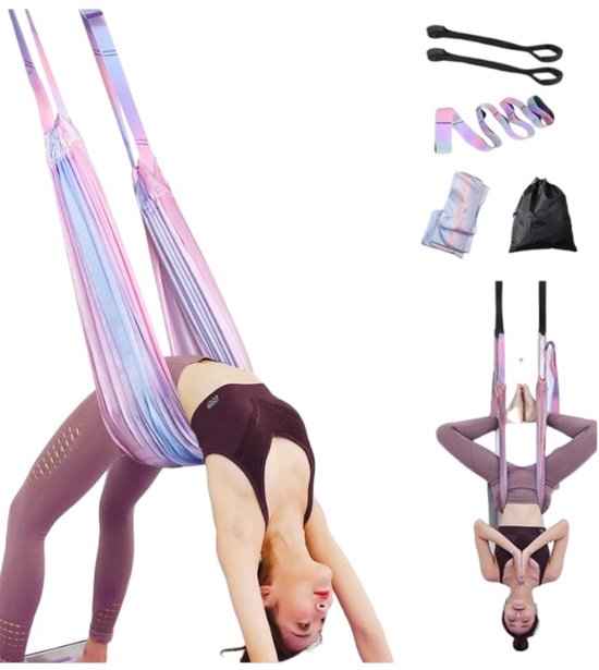 S&E Yoga Stretch Band met Deuranker – Voor Rug, Benen & Spagaat Training - multi van S&E