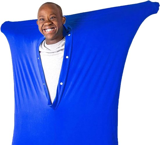 Sensorische lichaamssokken voor kinderen - Sensoriepe sok - Diepe druk stimulatie - Kalmerend voor ADHD & Autisme - Ademend stretchbaar fullbody pak - Maat XL: 165*74cm - Blauw van Merkloos