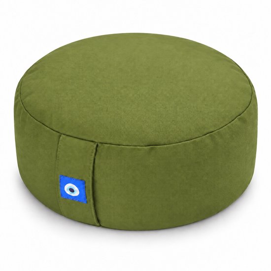 Sercano Meditatiekussen – 33 x 13 cm – Comfortabel Rond Yogakussen met Boekweitvulling en Binnenhoes – Afneembaar en Stevig – Groen van sercano