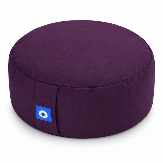 Sercano Meditatiekussen – 33 x 13 cm – Comfortabel Rond Yogakussen met Boekweitvulling en Binnenhoes – Afneembaar en Stevig – Paars van sercano