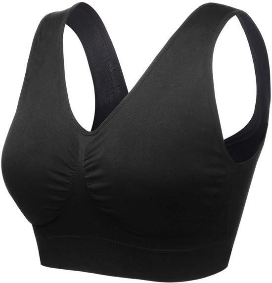Set van 1/2/3 sportbeha, zonder beugel, katoen, push-up, naadloos, extra grote maat, 3XL, 4XL, 5XL, 6XL