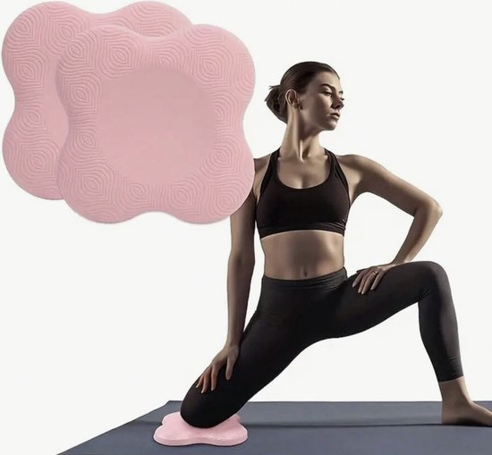 Set van 2 Comfortabele Yoga Kniebeschermers - Yoga Pads - Fitness Accessoire - Antislip - Pilates Yoga Sportaccessoires - Kniebescherming voor Pilates en Yoga - Multifunctionele Kniebeschermers - Kniekussens voor Sportsessies - Roze van GLOLLOP