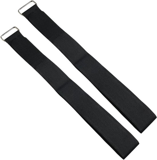 Set van 2 herbruikbare zware metalen haak en lus riem sluitingen voor kabelbinders - 6 cm x 70 cm van Merkloos