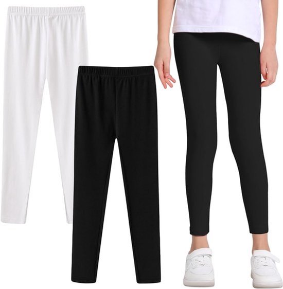 Set van 2 Katoenen Leggings voor Meisjes - Elastisch & Ademend voor Sport en School