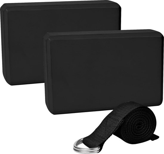 Set van 2 Yoga Blokken met 1 Yoga Riem van 1,8 m van Core Balance