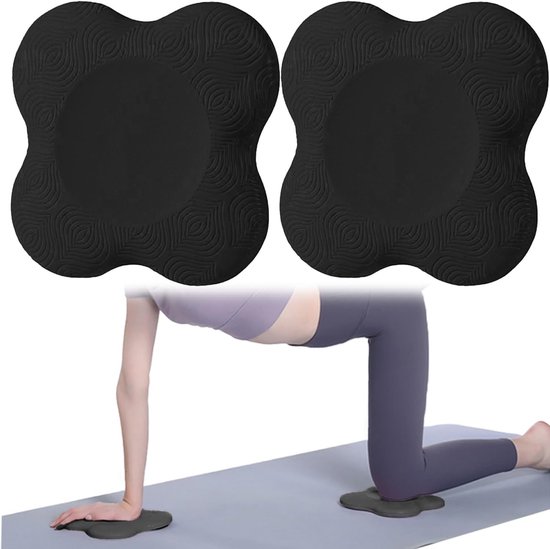 Set van 2 Yoga Knielappen, Antislip Kussens voor Knieën, Handen en Ellebogen, Duurzame Ondersteuning voor Oefeningen en Comfortabele Bescherming