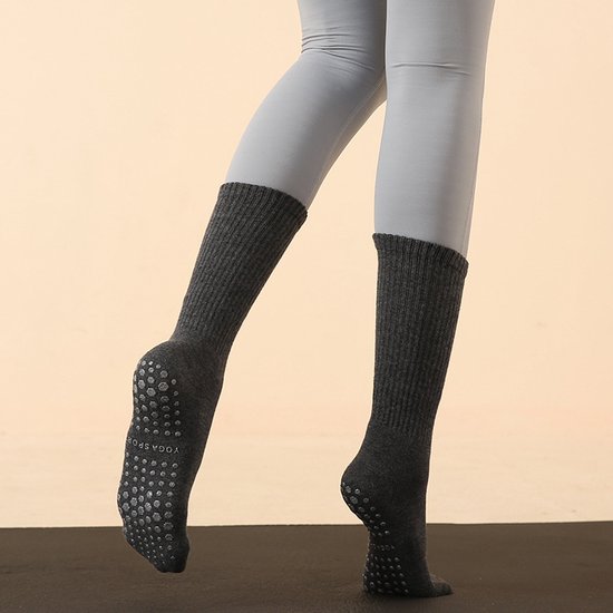 Set van 3 paar antislip sokken voor dames - Pilates, yoga & klassieke dans - Maten 36–40 - Antislipgrip - Geschikt voor ziekenhuizen, sportscholen, dansstudio's en meer.