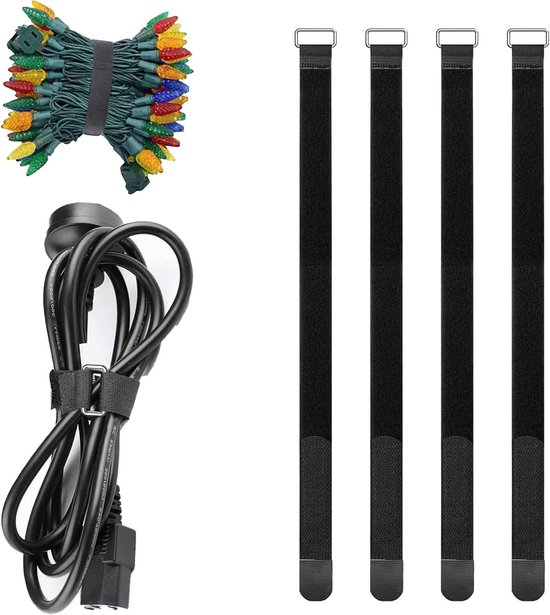 Set van 4 Elastische Straps en Niet-Slip Kabelbinders voor Broeken, Fietsen en Yoga Matten