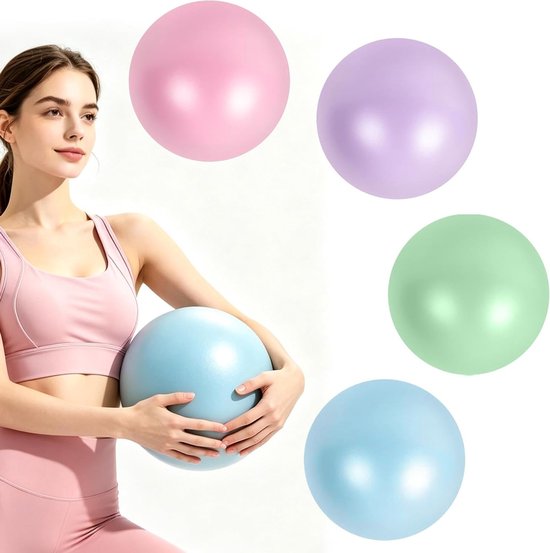 Set van 4 explosiebestendige Pilatesballen van 25 cm - Antislip gymnastiekballen voor buik- en schoudertraining, balans en sportactiviteiten