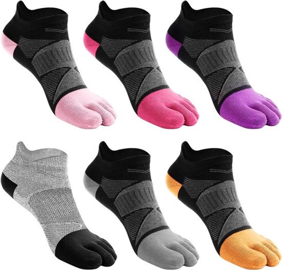 Set van 6 paar sokken voor dames maat 35-42, antislip sportsokken voor sportschool en wandelen van Merkloos