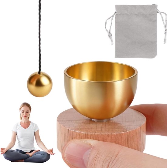 Set van Kleine Tibetaanse Klankschalen, Ø 3 cm met Kussen en Tas, Handgehamerd voor Meditatie, Stressverlichting en Holistische Genezing