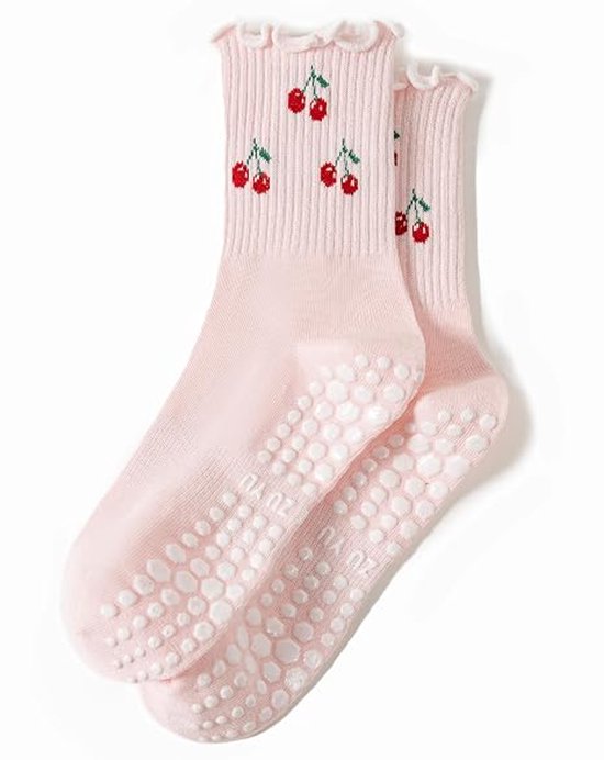 Set van twee Pilates-sokken Geschikt voor dames, leuke antislip-yogasokken.