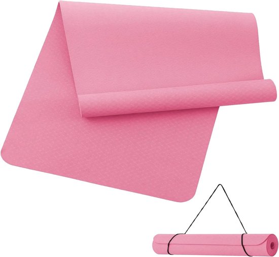 Seth Select Yogamat van TPE – Antislip Fitnessmat voor Yoga, Pilates, Gym, Stretching en Training - Maat: 190*80*0.6cm - Roze