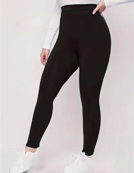 Sexy elegant corrigerende zwarte stretch legging sportlegging plus size maat 3XL eu 50 van zeer hoge kwaliteit van Merkloos