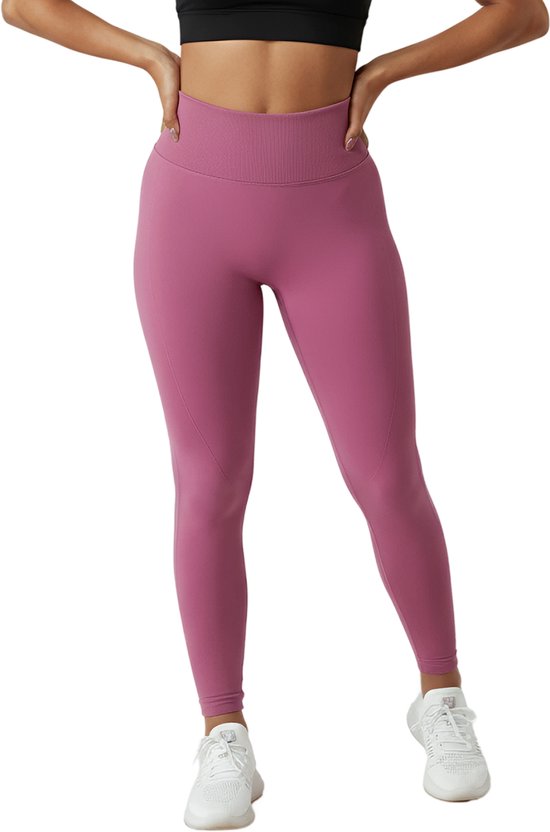 Shapetape High waist sportlegging - Maat L - Roze - sportbroek - squat proof - sportkleding dames - Yoga kleding dames - hardloopbroek dames - yoga legging dames - Tiktok legging Merk: Shapetape van Merkloos