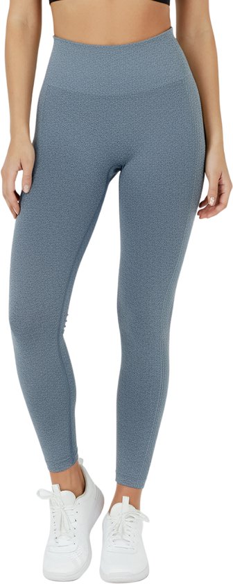 Shapetape High waist sportlegging - Maat XL - Blauw - sportbroek - squat proof - sportkleding dames - Yoga kleding dames - hardloopbroek dames - yoga legging dames - Tiktok legging van Merkloos