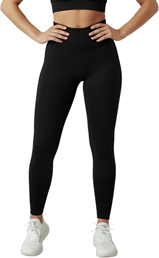Shapetape High waist sportlegging - Maat XL - Zwart - sportbroek - squat proof - sportkleding dames - Yoga kleding dames - hardloopbroek dames - yoga legging dames - Tiktok legging van Merkloos
