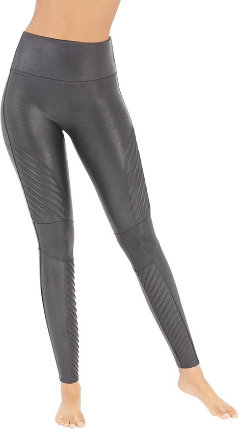 Shaping Legging in Biker-Look - Zwart - S