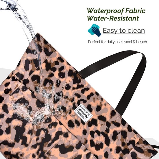 Shopper voor dames, strandtas, waterbestendig, lichtgewicht, grote strandtas met ritssluiting, voor gym, strand, reizen, zwembad, yoga, verpleging van Lubardy