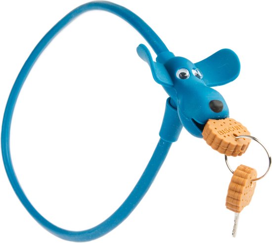 Siliconen fietsslot PexKids Flappie de waakhond 10 x 58 cm - Blauw van PexKids