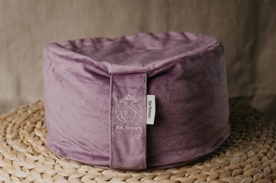 Six Senses - Meditatiekussen - Meditatiepoef - Roze - Fluweelzacht met boekweit kaf - Met hoes van Merkloos