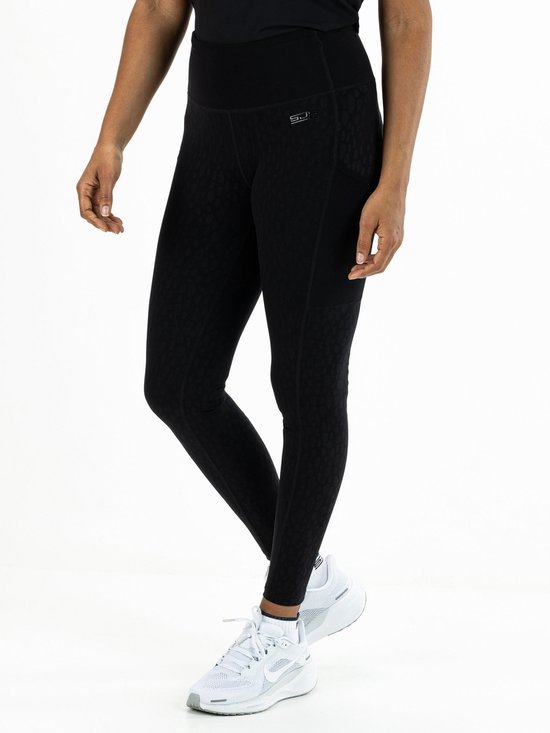 Sjeng Sports TAIKA Legging Dames Zwart Panterprint 4-way Stretch Sportlegging met Sleutelzakje Bewegingsvrijheid van Merkloos