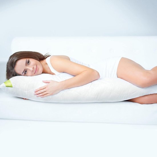 SK Zijslaapkussen 40x145 cm - Premium Body Pillow Lichaamskussen - Zwangerschapskussen - Microvezel kussen - 1250 gram van SK