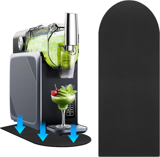 Sliding Pad voor Slush Machine - 50 x 19.8 cm - Rubber Mat met Gladde Randen - 5 cm Dikte - Werkbladmat voor IJs Machines - Zwarte Mat voor Keukenaccessoires van Merkloos