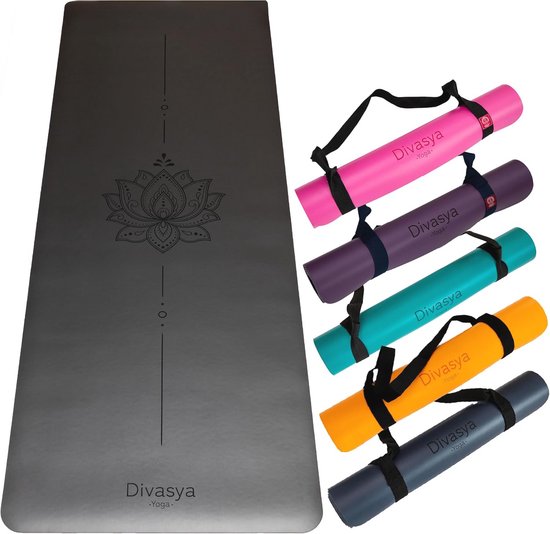 Slipvaste Yogamat van Natuurrubber met Professionele Grip - Extra Breed, Lang & Dik (185x68x0.45cm) van Merkloos