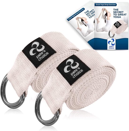 SnelShoppen - 2 Pack Yoga Oefeningen Verstelbare Lussen 2.4m - Duurzame D-ring voor Pilates en Gym Workouts | Verbeter Flexibiliteit, Houd Postures en