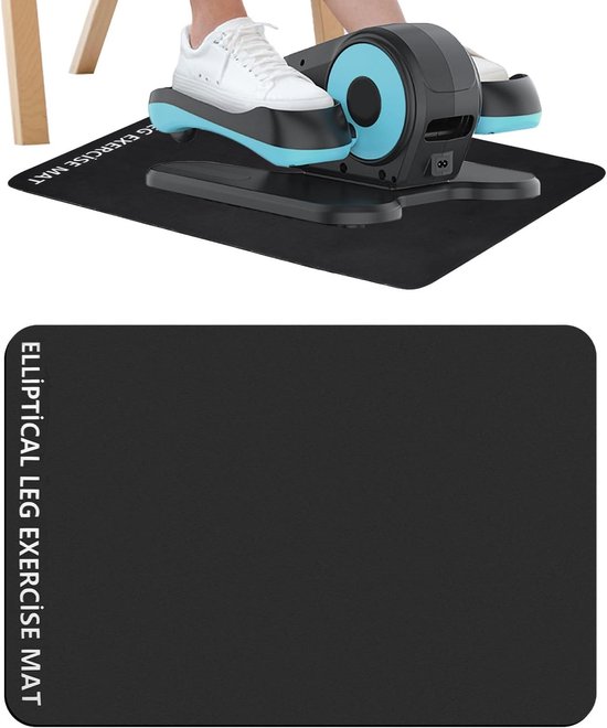 SnelShoppen - 2 Stuks Elliptische Onder Bureau Mat, Praktische Mini Yoga Mat, Zwart Trainingsmat voor Kantoor, Geschikt voor Elektrische Zit-Fiets Ped van Snelshoppen