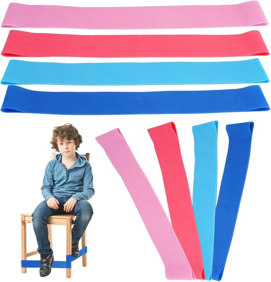 SnelShoppen - 8 Stuks Elastische Stoelbanden voor Kinderen, Flexibele Zitting Veiligheidsriemen, Stretch Voetbanden voor Hoge Stoelen, ADHD Hulpmiddel van Snelshoppen