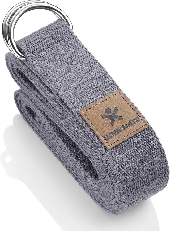 SnelShoppen - BODYMATE Yoga Belt - Yoga Straps van Natuurlijke Katoen - Flexibele Stretching voor Yoga en Pilates - Duurzaam en Vegan - Ideaal voor Fi