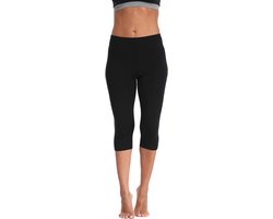 SnelShoppen - Dames Capri 3/4 Leggings, Elastische Blickdichte Sportbroek voor Yoga, Gym, Outdoor Fitness, Thuisgebruik, XL, Zwart