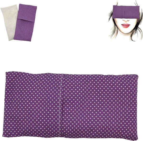 SnelShoppen - Donkerpaars Oogkussen met Lavendel en Rijstzaad - Wasbare Katoenen Hoes - Yoga, Meditatie, Ontspanning, Stressverlichting, Slaap, Verwen van Snelshoppen